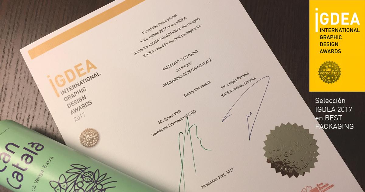El Veredictas d’Olis Can Català certifica l’excel·lència als International Graphic Design Awards 2017 “for the best packaging”.