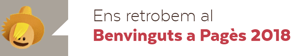 Benvinguts a PAGÈS 9-10 Juny-2018